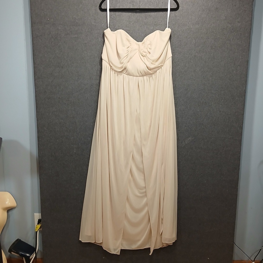 David's Bridal sz20 Formal Dress strapless ethereal wedding bridesmaid chic
